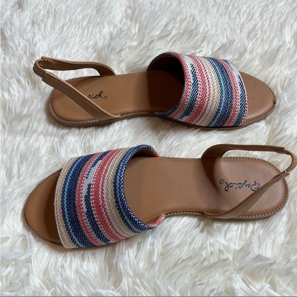 Qupid Desmond Slingback Sandal Blue Pink Size 6, 6.5, 7, 7.5, 8, 8.5, 9 - Picture 7 of 8